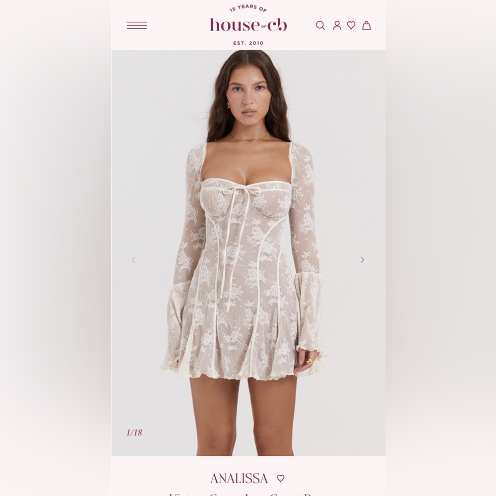 White lace over nude lining long sleeve S